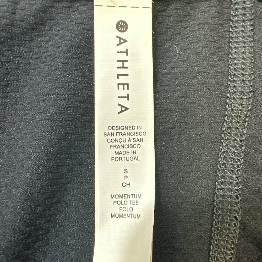 Athleta Momentum Polo Tee Seamless Black Sz S NWOT - Picture 9 of 12